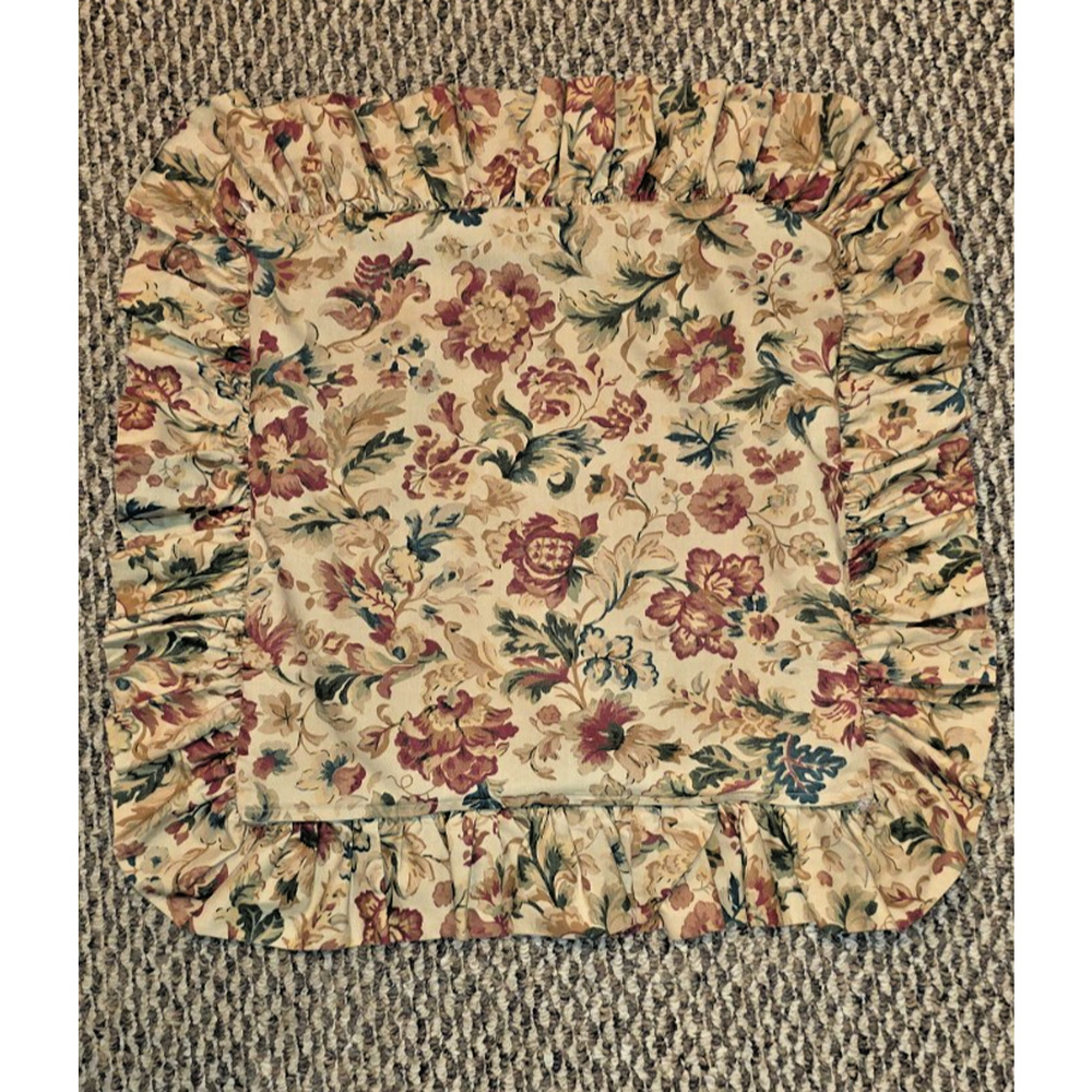 Rare Ralph Lauren Highgate Woods Decorative Pillow Sham VTG Floral Neutral